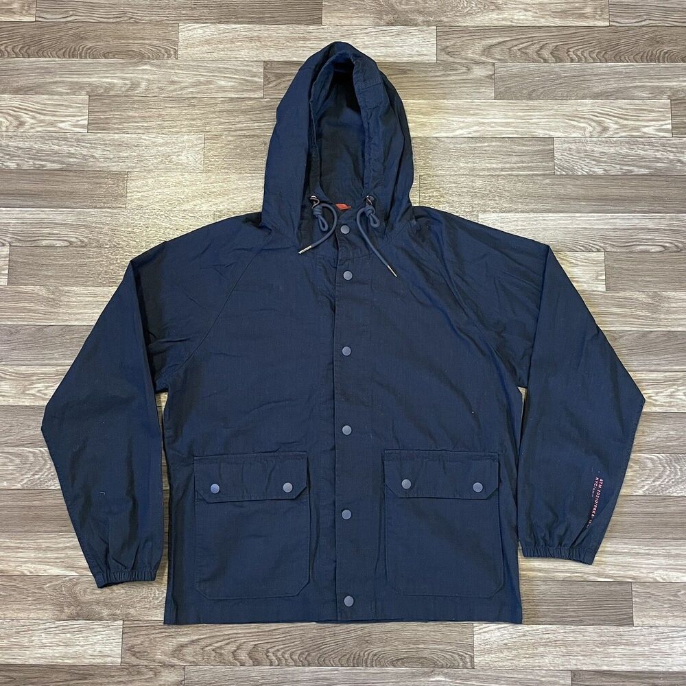 Denim & Flower Ricky Singh Windbreaker Jacket Men’s Medium Blue Snap Front